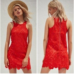 Lovers + Friends Red Lace Caspian Mini Dress